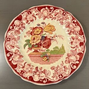 Vintage Royal Doulton Pomeroy Dinner Plate Davenport Red 10” Farmhouse Cottage